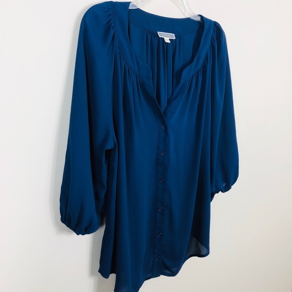 Nordstrom Pleione V-Neck Button Down Blouse - Picture 2 of 5